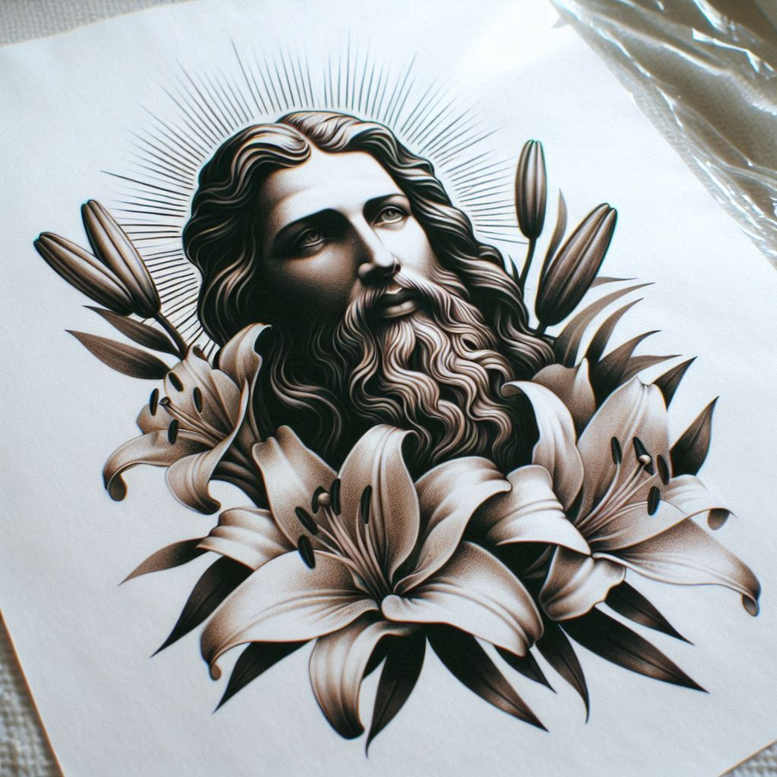 god tattoo design ideas Realism color precision divine blessing for outer arm