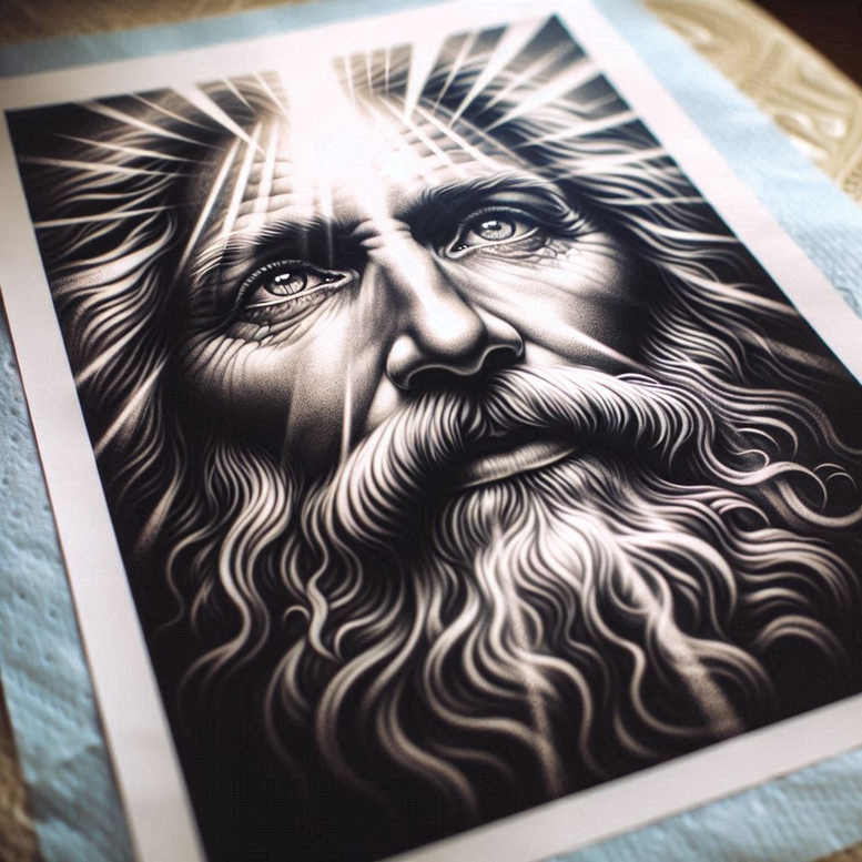 god tattoo design ideas matte-finish divine strength for lower leg