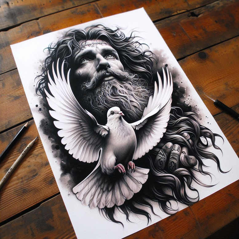 god tattoo design ideas Realism inner glow holy represents perseverance