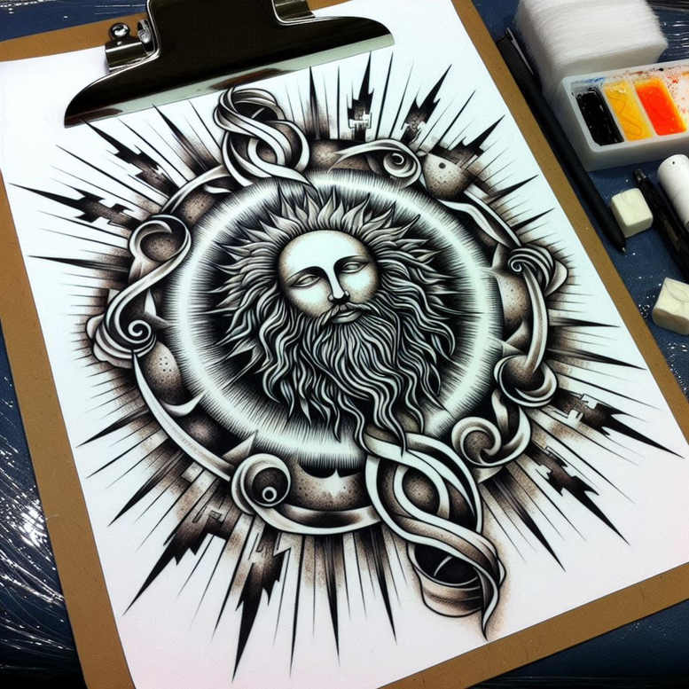 god tattoo design ideas Surrealism imperfect symmetry omnipotent for fingers
