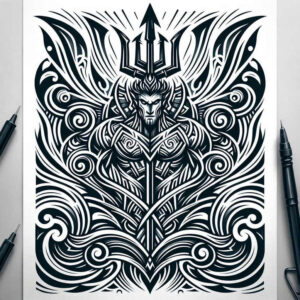 black-and-white-graphic – tattoo design ideas free ai generated – solid-shadow – for-ankle – Gallery: graphic-inkby-ai