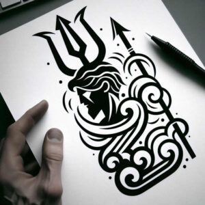 graphic-with-contours – tattoo design ideas free ai generated – geometric-split – for-elbow – Gallery: graphic-inkby-ai