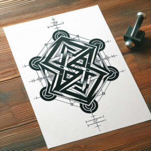 pattern-design – tattoo design ideas free ai generated – twin-lines – for-thigh – Gallery: graphic-inkby-ai
