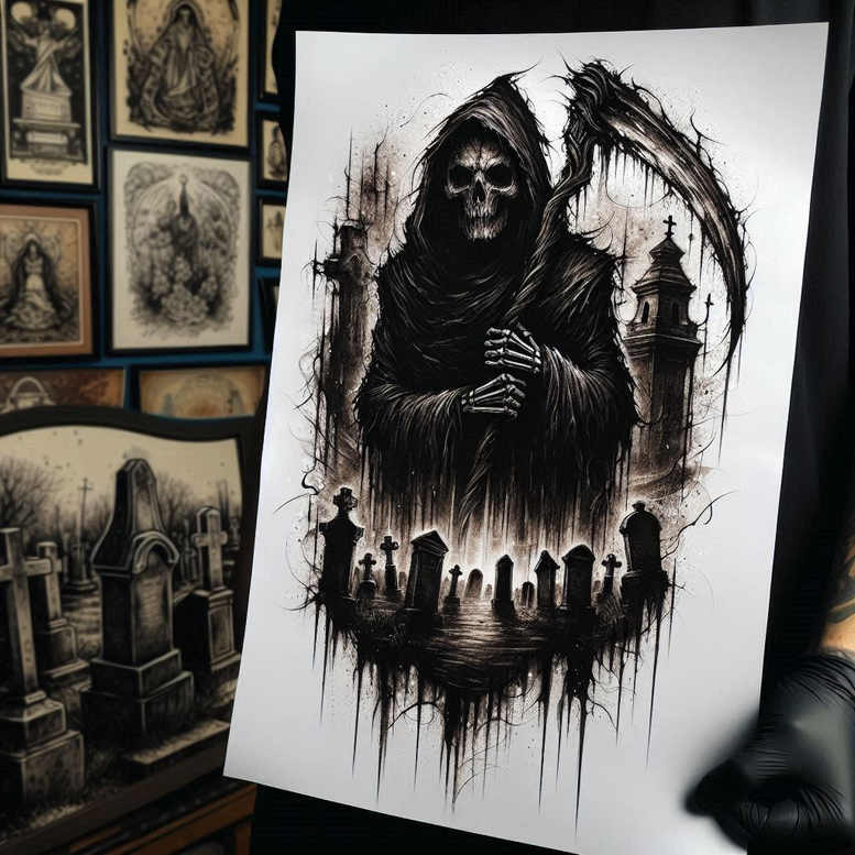 grim-reaper tattoo design ideas Realism organic structure skeletal hands shows strength