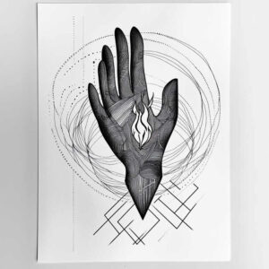 hands-in-shadow – tattoo design ideas free ai generated – realism-focal-blur – for-lower-chest – Gallery: hands-inkby-ai