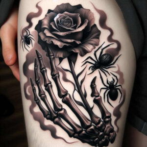 hands-with-shadows – tattoo design ideas free ai generated – neotraditional-vivid-hues – for-sternum – Gallery: hands-inkby-ai