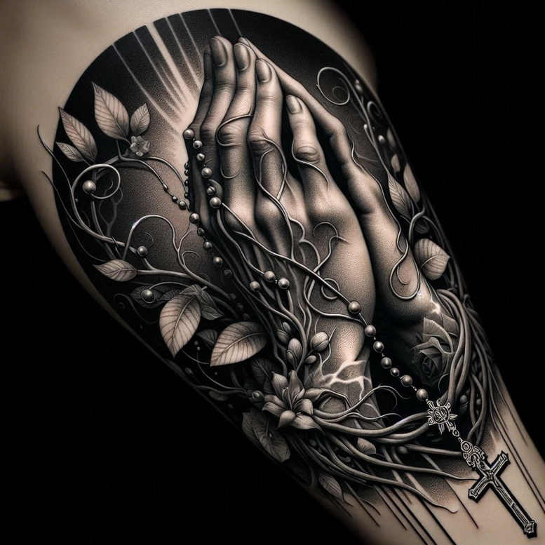 hands tattoo design ideas close-up shading embodying determination