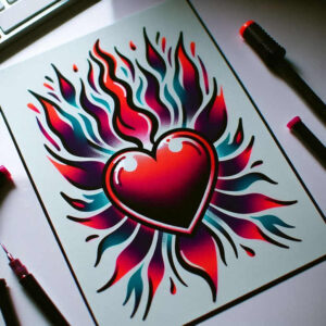 detailed-heart – tattoo design ideas free ai generated – realism-dimensional-ink – for-abdomen – Gallery: hearts-inkby-ai