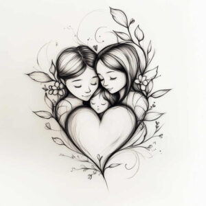 geometric-heart – tattoo design ideas free ai generated – surrealism-dreamscape – for-back-shoulder – Gallery: hearts-inkby-ai