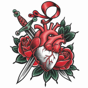 heart-full-of-emotion – tattoo design ideas free ai generated – surrealism-fantastical-elements – for-upper-chest – Gallery: hearts-inkby-ai