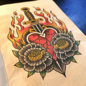 heart-in-motion – tattoo design ideas free ai generated – surrealism-abstract-forms – for-nape – Gallery: hearts-inkby-ai