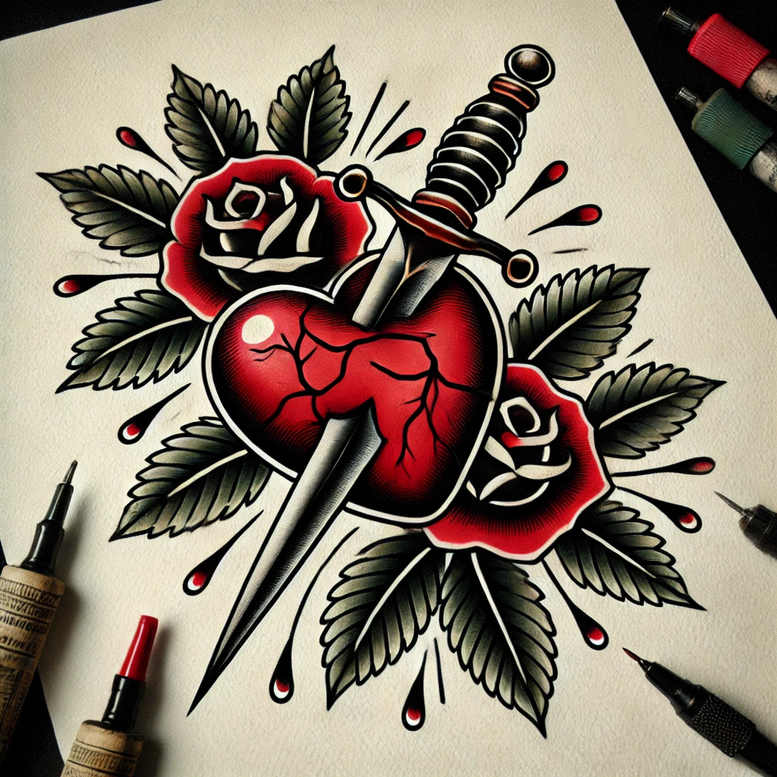 heart-with-crown – tattoo design ideas free ai generated – realism-depth-illusion – for-shoulder-blade – Gallery: hearts-inkby-ai