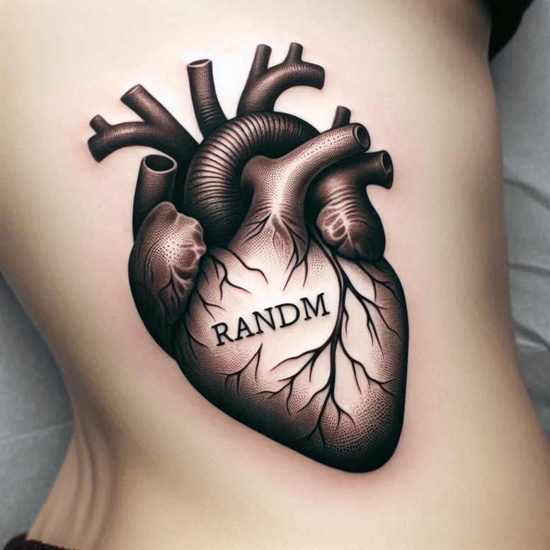 heart-with-line – tattoo design ideas free ai generated – realism-skin-illusion – for-spine – Gallery: hearts-inkby-ai