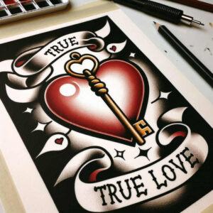 heart-with-spiritual-motif – tattoo design ideas free ai generated – neotraditional-enhanced-shading – for-side-torso – Gallery: hearts-inkby-ai