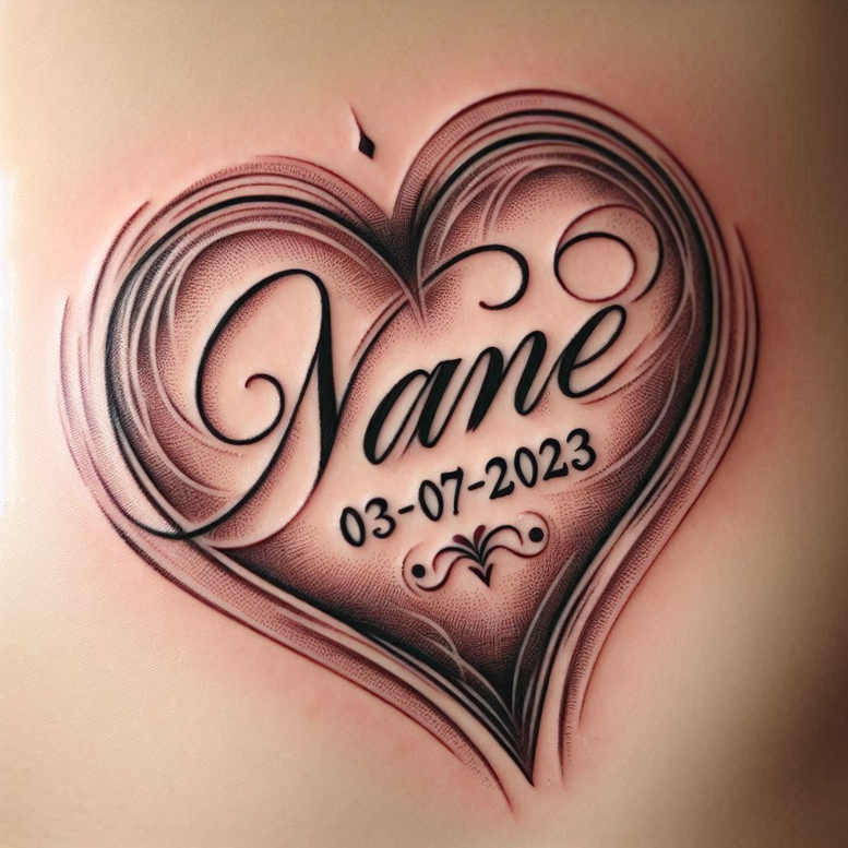 hearts tattoo design ideas Realism deep shadows flame for back