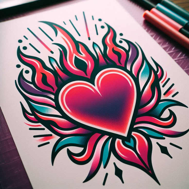 hearts tattoo design ideas gradient fills love symbol for thigh