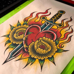 hearts tattoo design ideas Surrealism distorted reality sacred for back