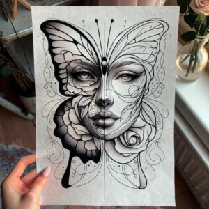 spirit-light – tattoo design ideas free ai generated – realism-natural-contours – for-full-back – Gallery: holy-spirit-inkby-ai