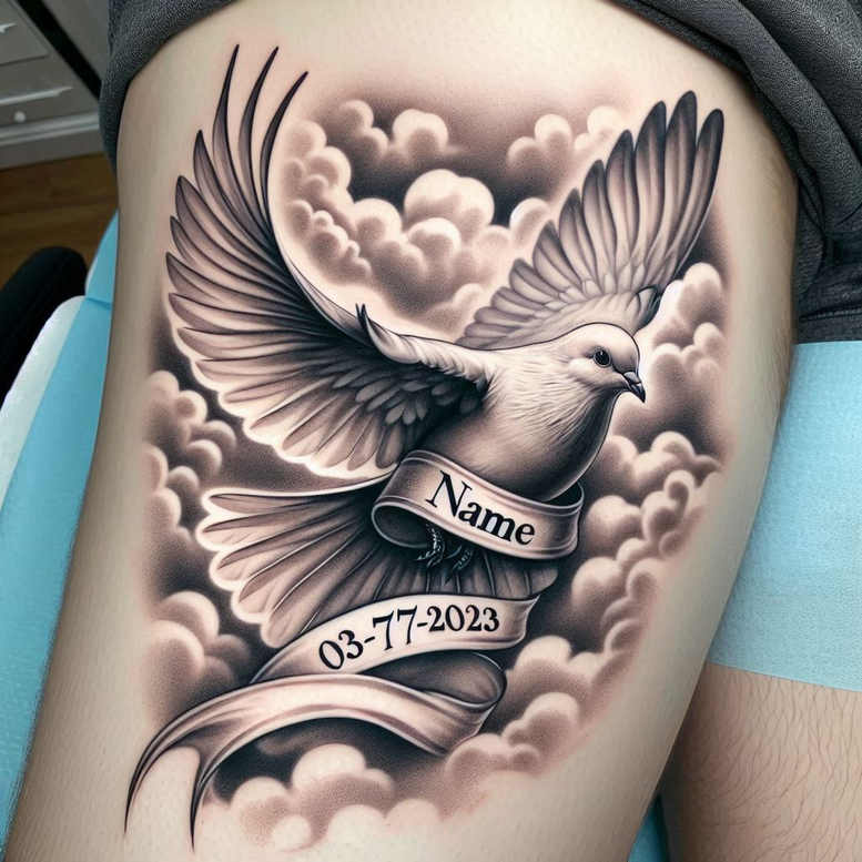 spiritual-light – tattoo design ideas free ai generated – neotraditional-detailed-textures – for-fingers – Gallery: holy-spirit-inkby-ai