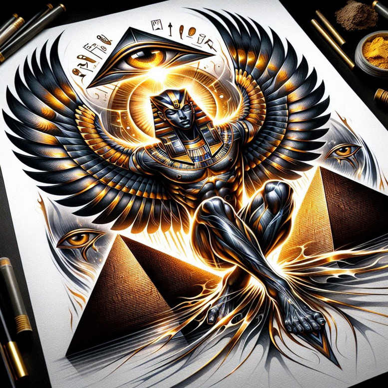 horus tattoo design ideas Surrealism metamorphosis sharp gaze for stomach