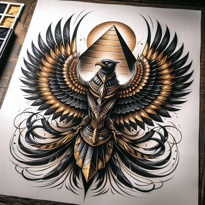horus tattoo design ideas Realism photo-like tattoo sky for foot