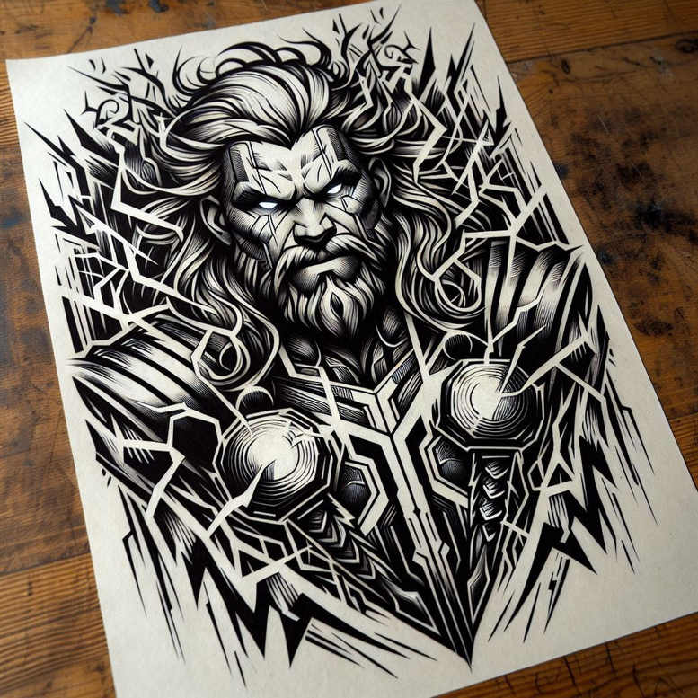 Thor - Free tattoo design ideas ai genereted - inkby.ai