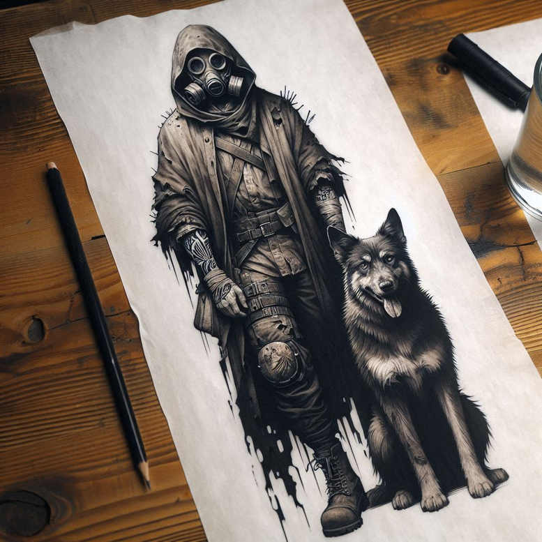 Postacie. - Free tattoo design ideas ai genereted - inkby.ai