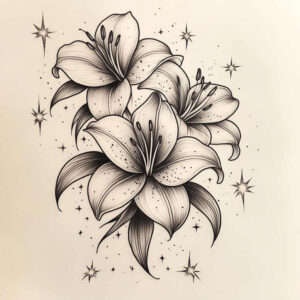 Delikatne kwiaty - Free tattoo design ideas ai genereted - inkby.ai