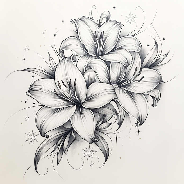 Delikatne kwiaty - Free tattoo design ideas ai genereted - inkby.ai