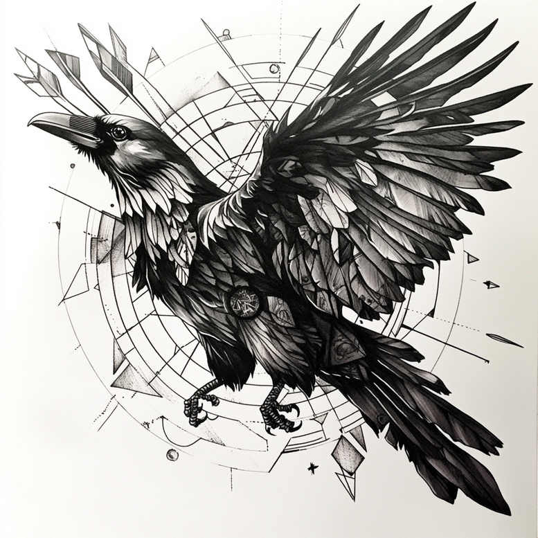 Kruki i wrony - Free tattoo design ideas ai genereted - inkby.ai