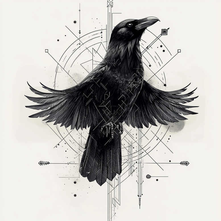 Kruki i wrony - Free tattoo design ideas ai genereted - inkby.ai