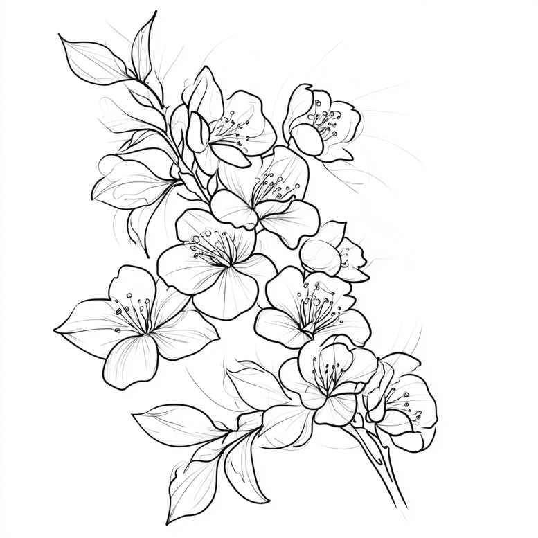 Delikatne kwiaty - Free tattoo design ideas ai genereted - inkby.ai