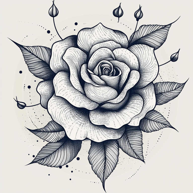 Delikatne kwiaty - Free tattoo design ideas ai genereted - inkby.ai
