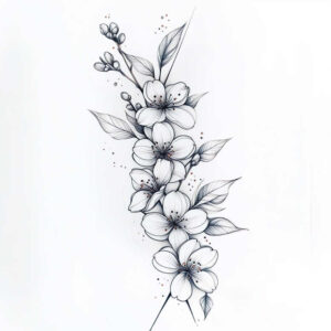 Delikatne kwiaty - Free tattoo design ideas ai genereted - inkby.ai