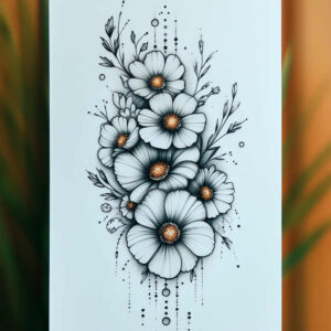 Delikatne kwiaty - Free tattoo design ideas ai genereted - inkby.ai