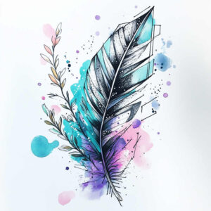 Piórka - Free tattoo design ideas ai genereted - inkby.ai