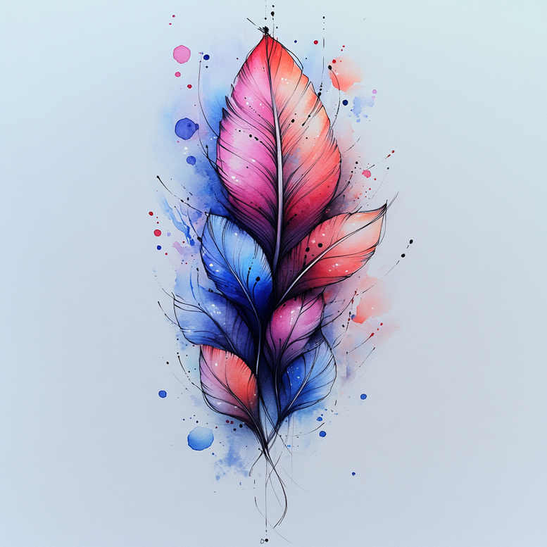 Piórka - Free tattoo design ideas ai genereted - inkby.ai