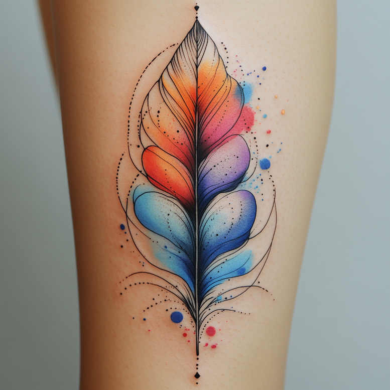 Piórka - Free tattoo design ideas ai genereted - inkby.ai