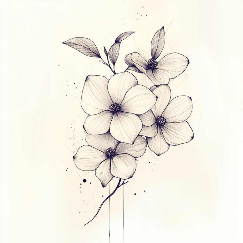 Delikatne kwiaty - Free tattoo design ideas ai genereted - inkby.ai