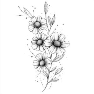 Delikatne kwiaty - Free tattoo design ideas ai genereted - inkby.ai
