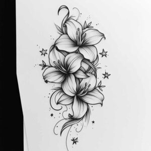 Delikatne kwiaty - Free tattoo design ideas ai genereted - inkby.ai