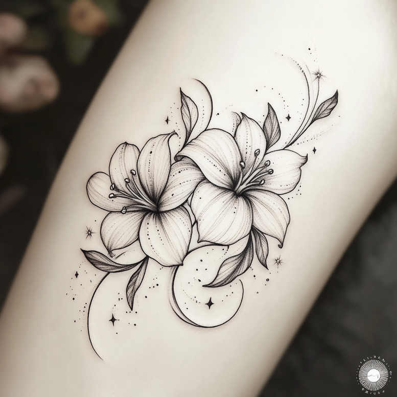 Delikatne kwiaty - Free tattoo design ideas ai genereted - inkby.ai