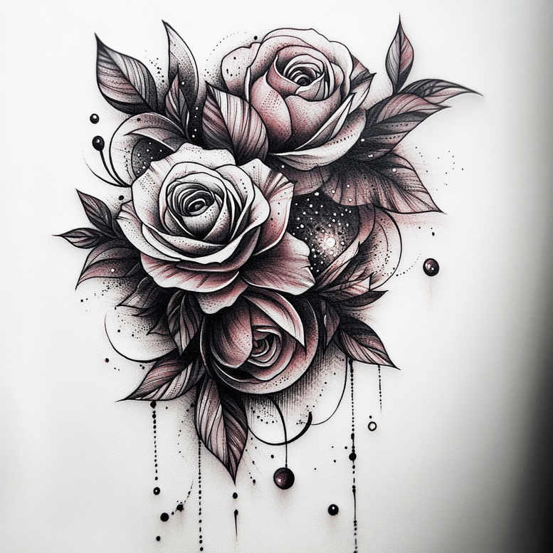 Delikatne kwiaty - Free tattoo design ideas ai genereted - inkby.ai