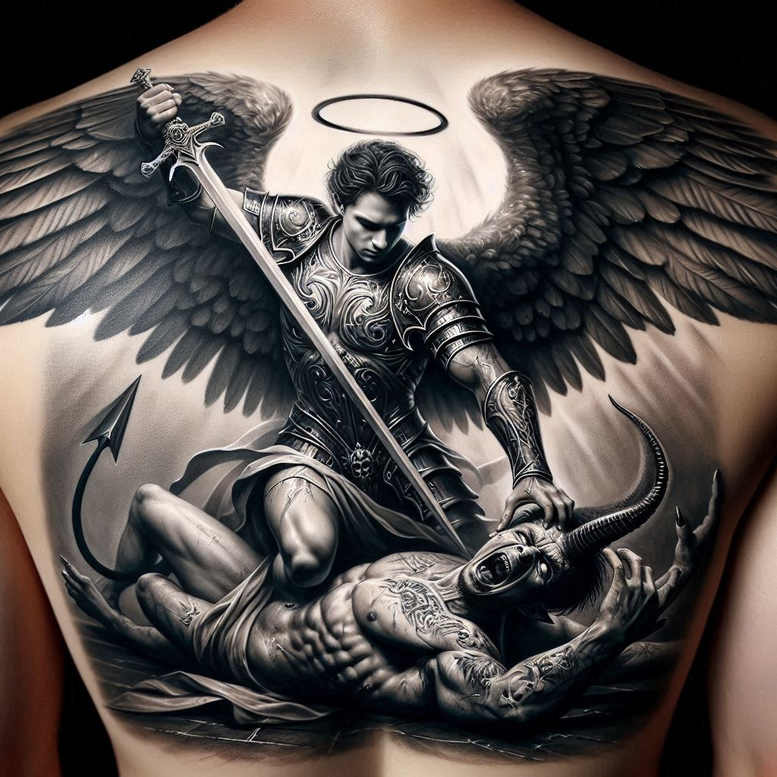 Anioły - Free tattoo design ideas ai genereted - inkby.ai
