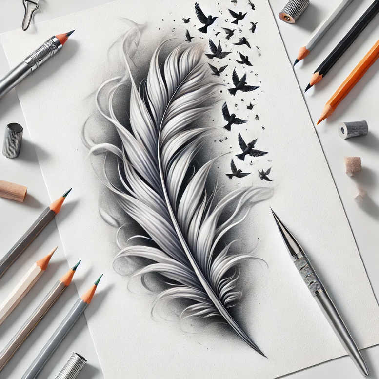 Piórka - Free tattoo design ideas ai genereted - inkby.ai