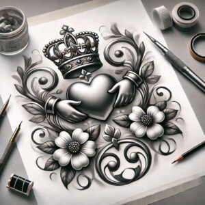 Korony i diamenty - Free tattoo design ideas ai genereted - inkby.ai