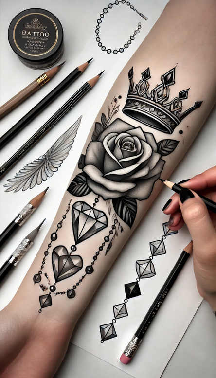 Delikatne kwiaty - Free tattoo design ideas ai genereted - inkby.ai