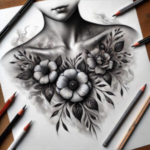 Delikatne kwiaty - Free tattoo design ideas ai genereted - inkby.ai