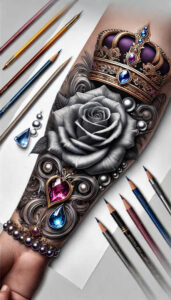 Korony i diamenty - Free tattoo design ideas ai genereted - inkby.ai