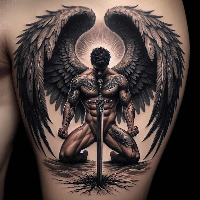 Anioły - Free tattoo design ideas ai genereted - inkby.ai